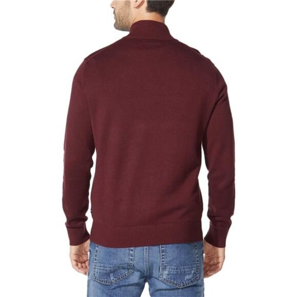 Mens Quarter Zip Sweater Long Sleeve Knit Pullover Classic Fit Warm Casual - Picture 3 of 5